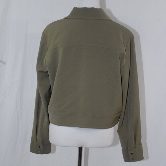 LNC Jacket Cropped 22” pit to pit Nine West Womens Large Army Green - Picture 4 of 8